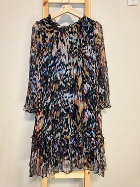 Johnny Was Multi-Color Sheer Mini Dress